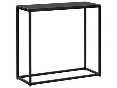 Tavolino consolle vetro metallo nero 80 x 30 cm DELANO
