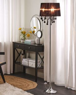 Lattiavalaisin 3 polttimoa metalli musta EVANS Lattiavalaisin 3 polttimoa metalli musta EVANS