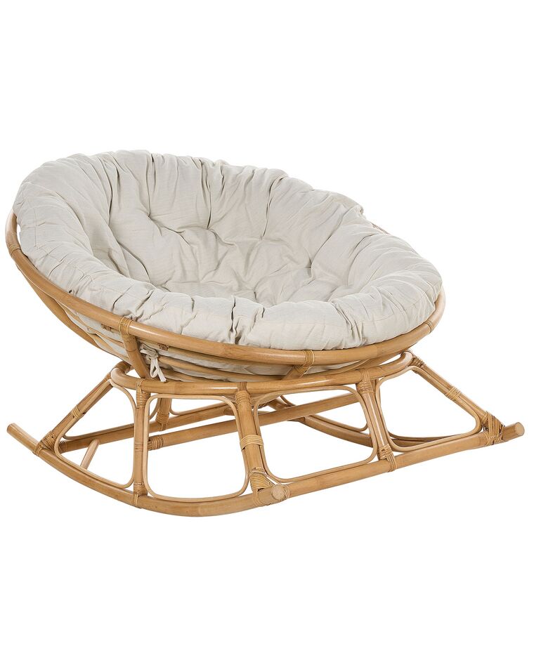 Rattan Rocking Chair Natural and Light Beige ORVIETO_878355