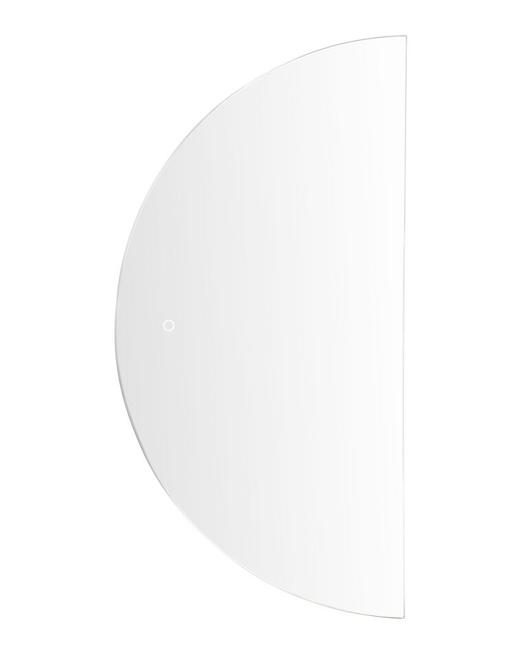 Półokrągłe lustro ścienne LED 50 x 100 cm srebrne LOUE_894357