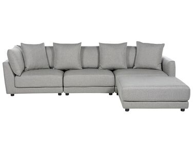 Soffa 3-sits med sittpuff tyg ljusgrå SIGTUNA