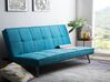 Sofá-cama de 3 lugares em tecido azul turquesa HASLE_712438