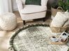 Round Cotton Area Rug with Tassels ø 120 cm Cream and Green KAHTA_756591