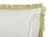 Coussin en coton avec motif floral 45 x 45 cm vert et blanc FILIX_838556