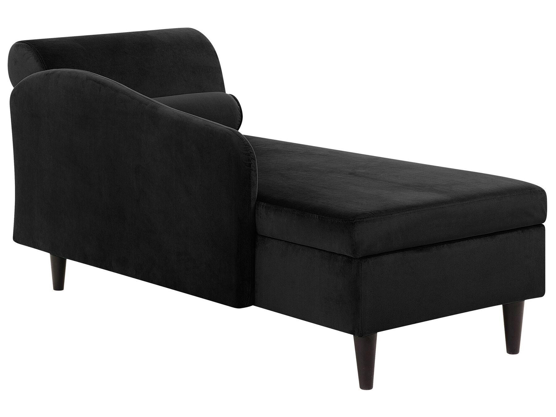 Chaise longue fluweel zwart rechtzijdig LUIRO Gratis Levering