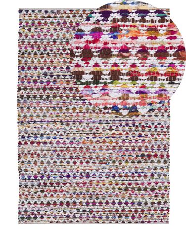 Tapis rectangulaire en coton - Tapis multicolore 140x200 cm - bariolé - ARAKLI
