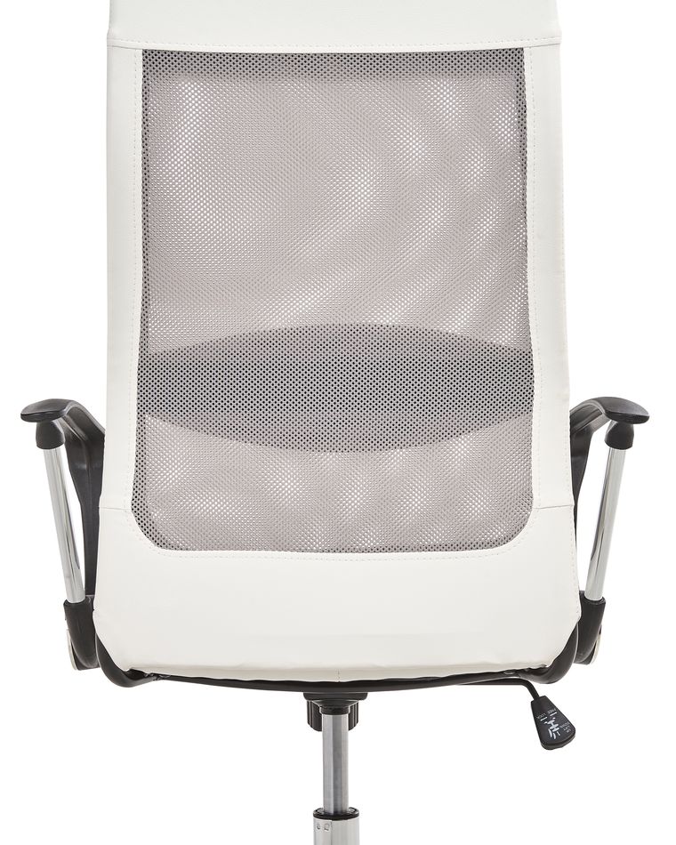 Faux Leather Office Chair White with Grey PIONEER Beliani.co.uk