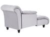 Right Hand Velvet Chaise Lounge Grey LORMONT_881616