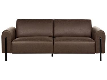 3 Seater Fabric Sofa Dark Brown ASKIM