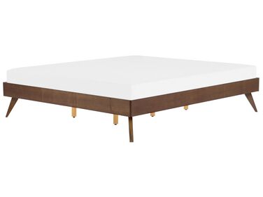 Bed hout donkerbruin 180 x 200 cm BERRIC