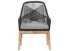 Conjunto de jardín de cemento reforzado mesa 200 x 100 cm con 6 sillas negro/madera clara OLBIA_809466