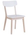 Conjunto de 2 sillas de comedor blanco/madera clara SANTOS_696481