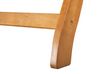 Chaise longue pliable en bois naturel et coussin bleu JAVA_802837