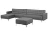 Right Hand Modular Fabric Sofa with Ottoman Grey ABERDEEN_715875