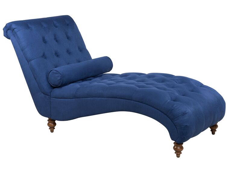 Beliani Schlafsofa Visby – Marineblau, Ohne Armlehnen, Mit Polsterbezug, Praktisches Gästebett