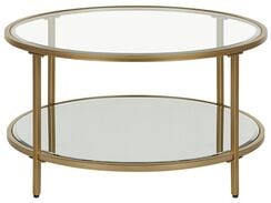 Sohvapöytä lasitasolla rauta kulta BIRNEY Sohvapöytä lasitasolla rauta kulta BIRNEY