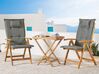 Set de terrasse table et 2 chaises en bois clair coussins gris graphite JAVA_791064