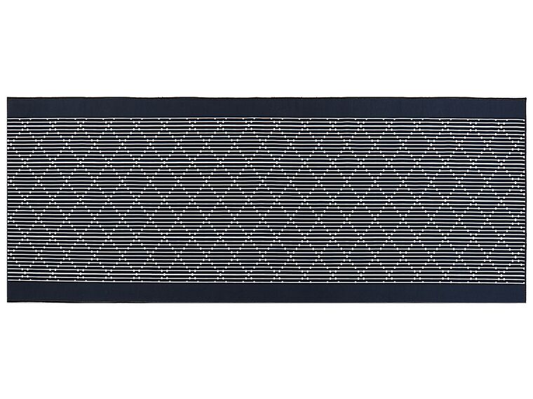 Teppich marineblau 80 x 200 cm geometrisches Muster Kurzflor CHARVAD_831720
