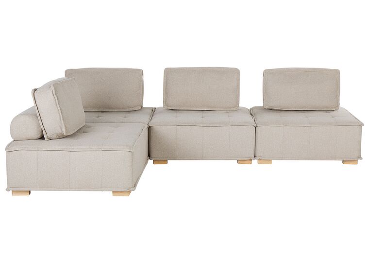 Canapé d'angle modulable 4 places en tissu beige TIBRO_825658