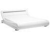 Bílá kožená postel s LED světlem 180x200 cm AVIGNON_689569
