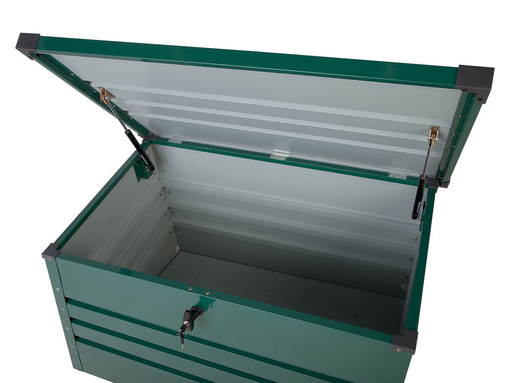Caja para jardín verde oscuro de acero 100x62 cm CEBROSA | Beliani.es