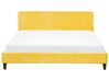 Łóżko welurowe 180 x 200 cm żółte FITOU_777137