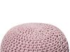 Cotton Knitted Pouffe 50 x 35 cm Pink CONRAD_813941