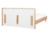 Cama de casal em madeira clara e branca 140 x 200 cm SERRIS_748361