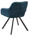 Set of 2 Fabric Dining Chairs Blue MONEE_724789