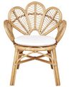 Conjunto de 2 sillas pavo real de ratán natural 88 cm FLORENTINE II_900792