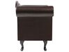 Left Hand Faux Leather Chaise Lounge Brown LATTES_681413