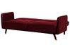 Velvet Fabric Sofa Bed Red SENJA_707354