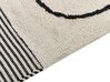Teppich Baumwolle beige / schwarz 160 x 230 cm abstraktes Muster Kurzflor DOKUZ_839996