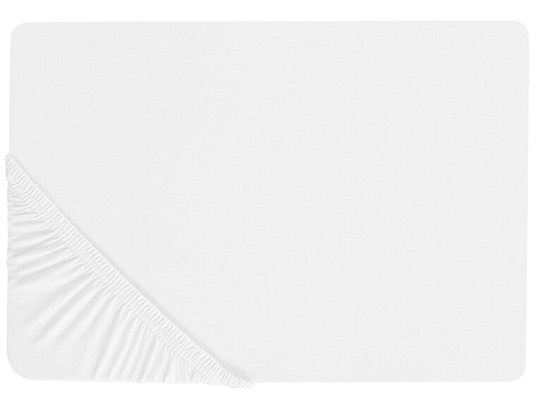 Cotton Fitted Sheet 140 x 200 cm White JANBU_845166