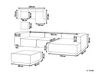 Sofá esquinero 3 plazas de lino gris izquierdo con otomana APRICA_874448