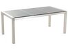 Table de jardin plateau granit gris poli 180 cm 6 chaises noires GROSSETO_462537