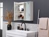 Kúpelňová zrkadlová skrinka biela / strieborná s LED osvetlením 60 x 60 cm CHABUNCO_811256