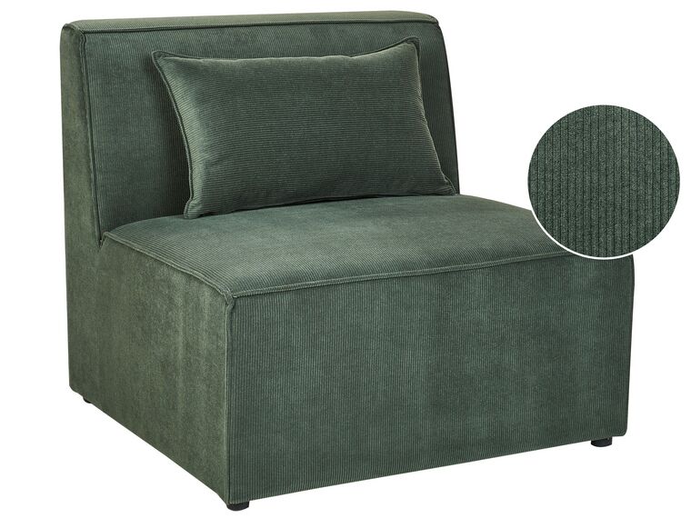 Module fauteuil en velours côtelé vert foncé pour canapé LEMVIG_869426