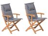 Set of 2 Garden Dining Chairs with Graphite Grey Cushion MAUI_721907