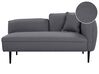 Right Hand Boucle Chaise Lounge Dark Grey CHEVANNES_895417