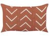 Set of 2 Cotton Cushions Geometric Pattern 35 x 55 cm Orange ALBIUM_839071