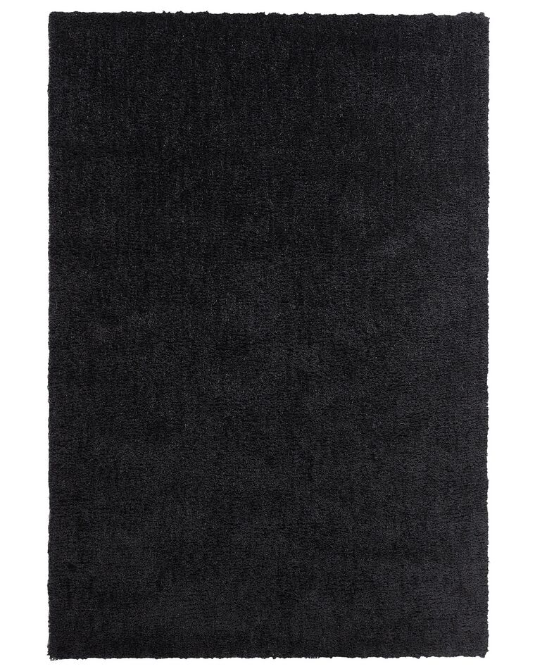 Fekete hosszú szálú szőnyeg 140 x 200 cm DEMRE_683507