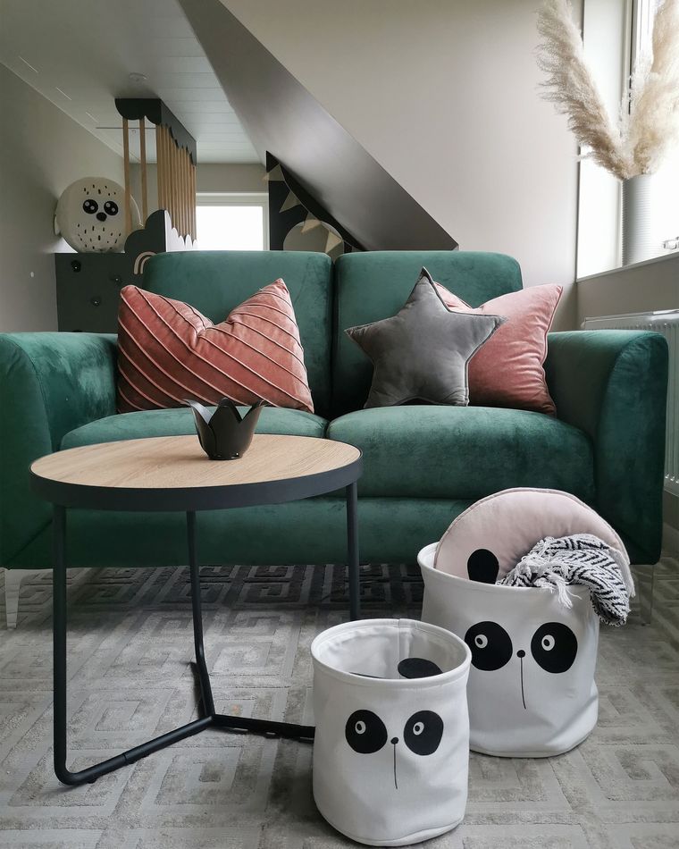 Coffee Table Light Wood with Black MELODY Small Beliani.co.uk