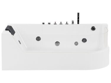 Whirlpool Badewanne weiß Eckmodell mit LED 170 x 80 cm ACUARIO