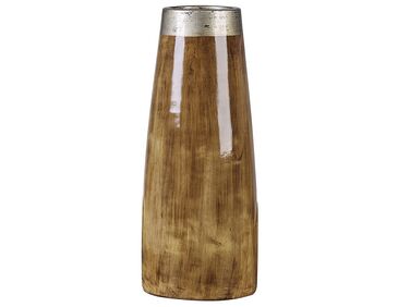 Terracotta Decorative Vase 50 cm Dark Wood CYRENE