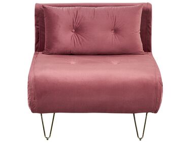 Velvet Sofa Bed Pink VESTFOLD