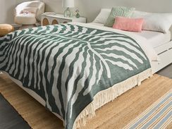 Viltti akryyli valkoinen/vihreä 130 x 170 cm BARTAR