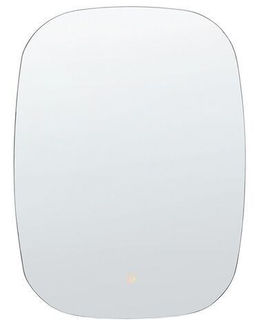 Oval LED Wall Mirror ø 78 cm Silver BERGERAC