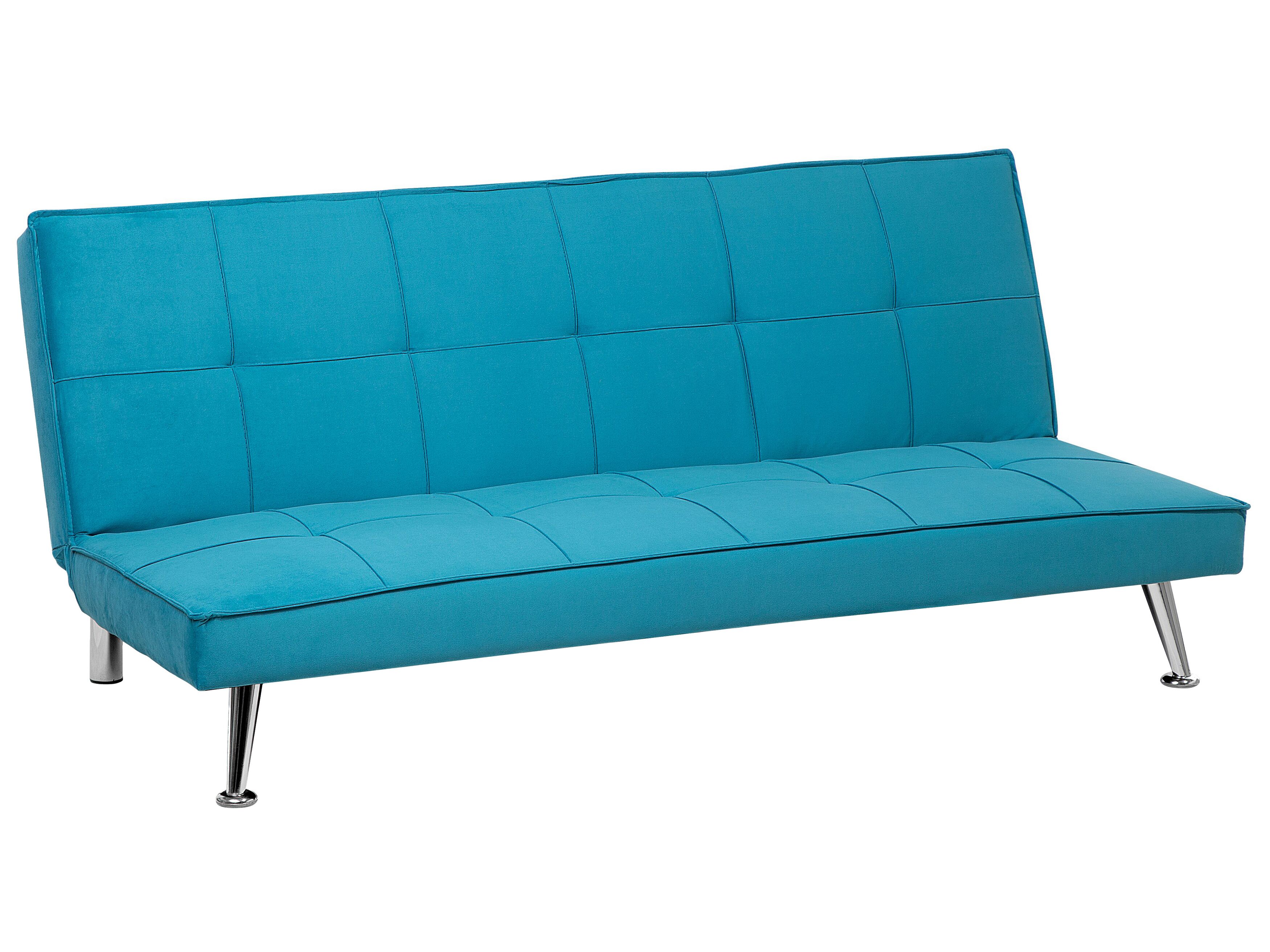 Fabric Sofa Bed Blue HASLE Beliani.co.uk