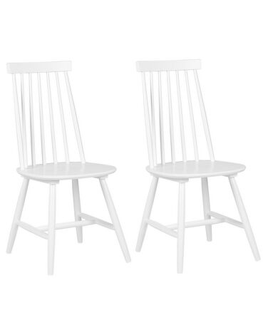 Set of 2 Wooden Dining Chairs White BURBANK